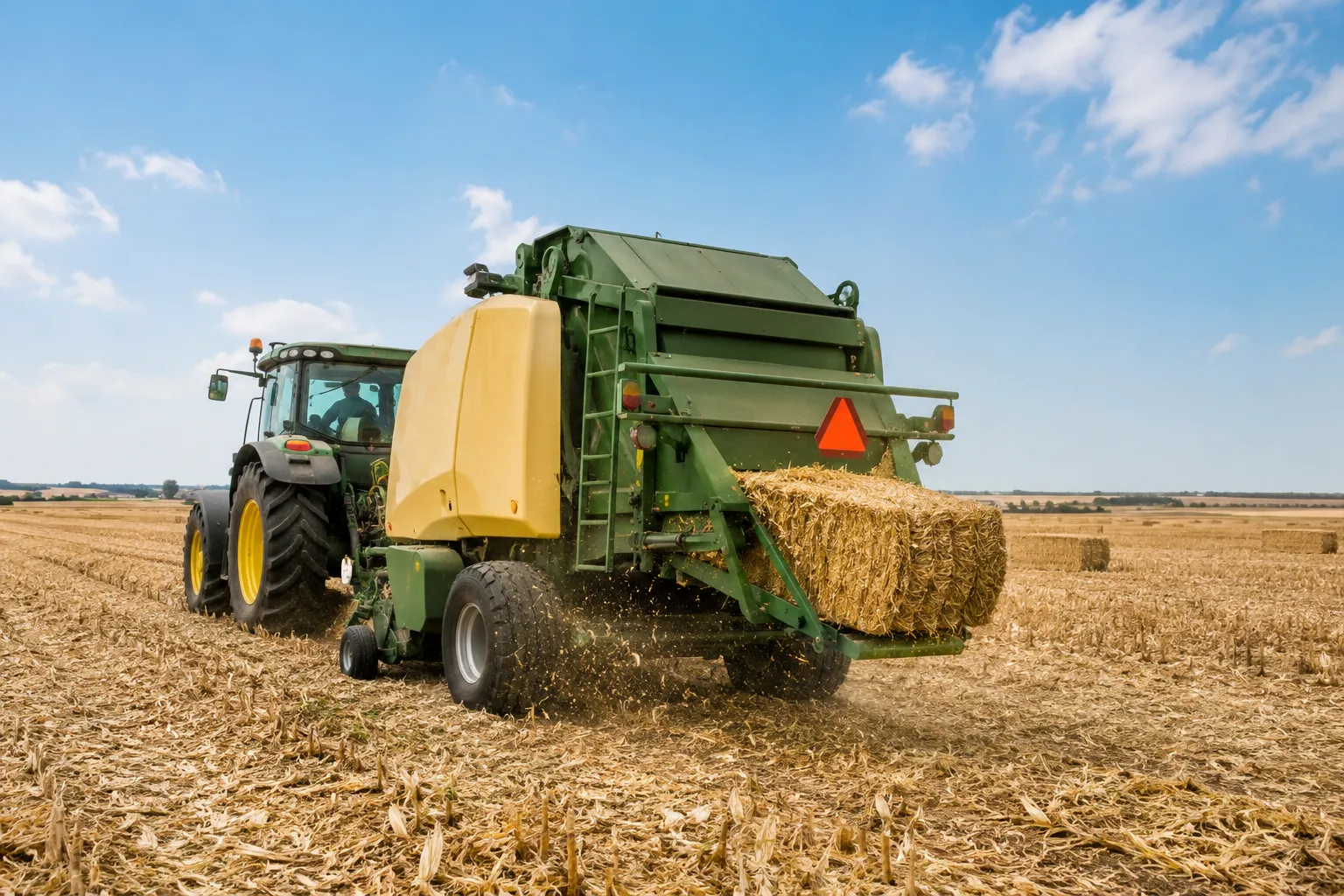 S9000 Classic baling wheat straw after grain harvest